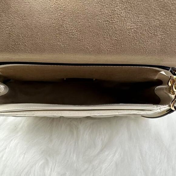 Coach Quinn Bag With Quilting Shoulder/Crossbody Bag In Leather/Gold/Chalk CY663 - Picture 11 of 12